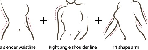 Smooth arm lines achieved with 360˚ suction